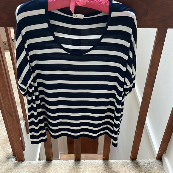 Ag Navy and blue striped top, raglan sleeves - Picture 1 of 4